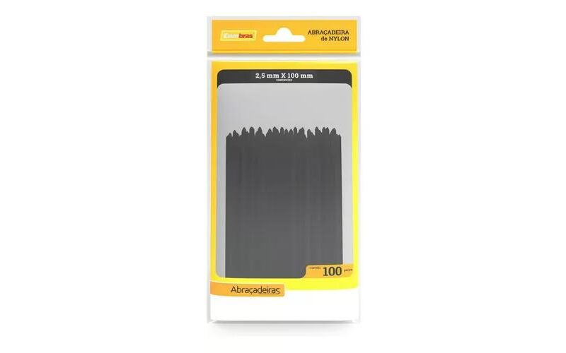 ABRACADEIRA 2,5X100MM PRETA (PCT 100 PÇS) ENERBRAS)
