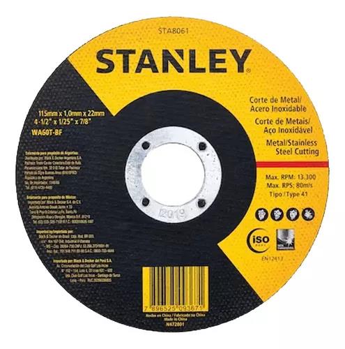 DISCO ABRASIVO CORTE MET AL 4 1/2X1/8X7/8 C/STA0410F STANLEY