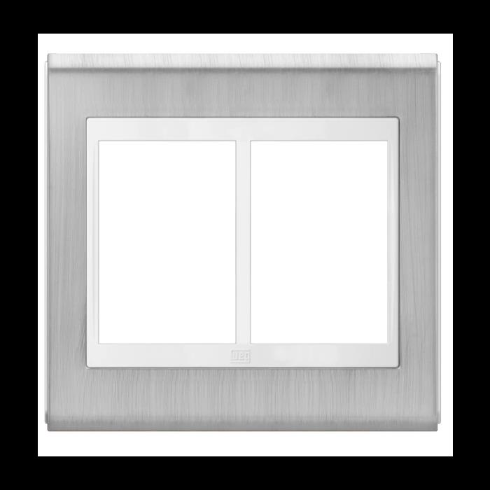 PLACA 4X4" 6 POSICOES REFINATTO CONCEPT BRANCO/ACO ESCOVADO C/16197378