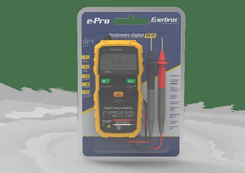 MULTIMETRO DIGITAL INTELIGENTE CAT III 600V C/MD-E5 ENERBRAS