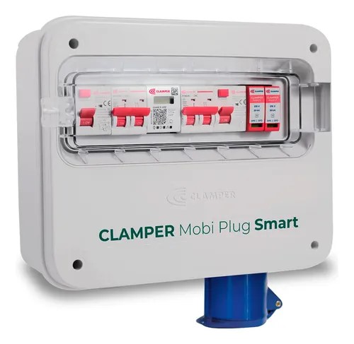 CLAMPER MOBI PLUG SMART 220V 8+5KW C IR M  C/ MEDIDOR CINZA C/ 28720