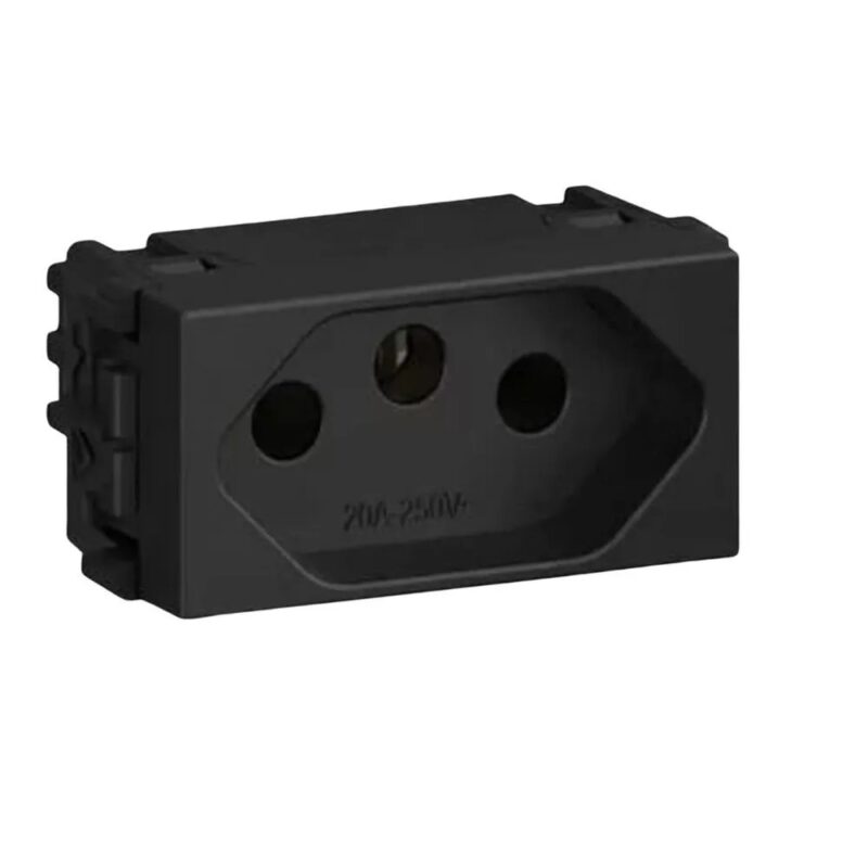 MODULO TOMADA DE ENERGIA 2P+T 20 A/250 VCA REFINATTO PRETO C/13799424