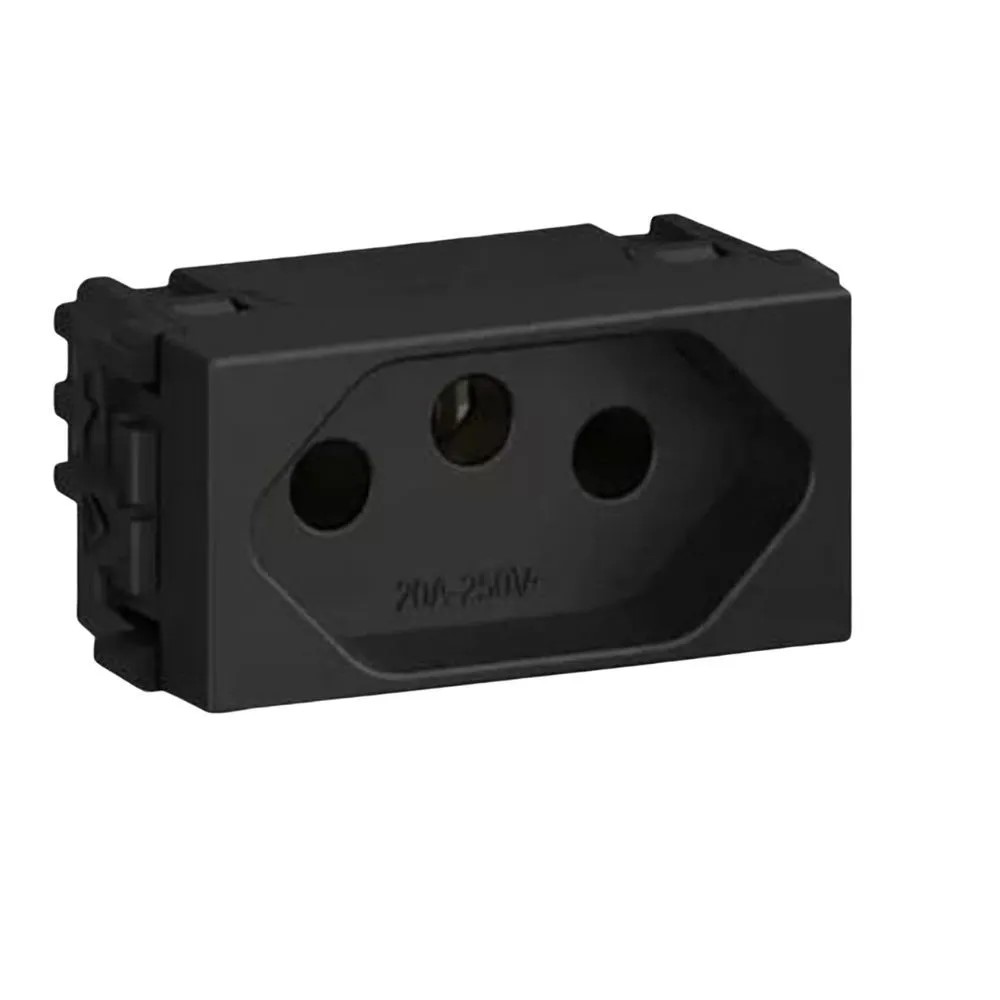 MODULO TOMADA DE ENERGIA 2P+T 20 A/250 VCA REFINATTO PRETO C/13799424