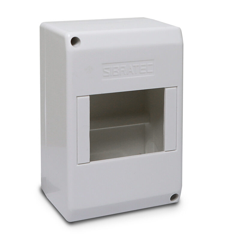 CAIXA PLAST SOBREP QDS-4P P/DISJUNT DIN DE 4 POLO SIBRATEC