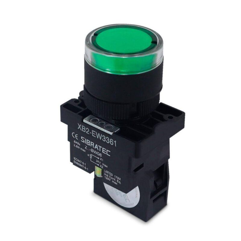 BOTAO IMPULSO ILUMINADO EW3361 220VCA VERDE 1NA C/05756