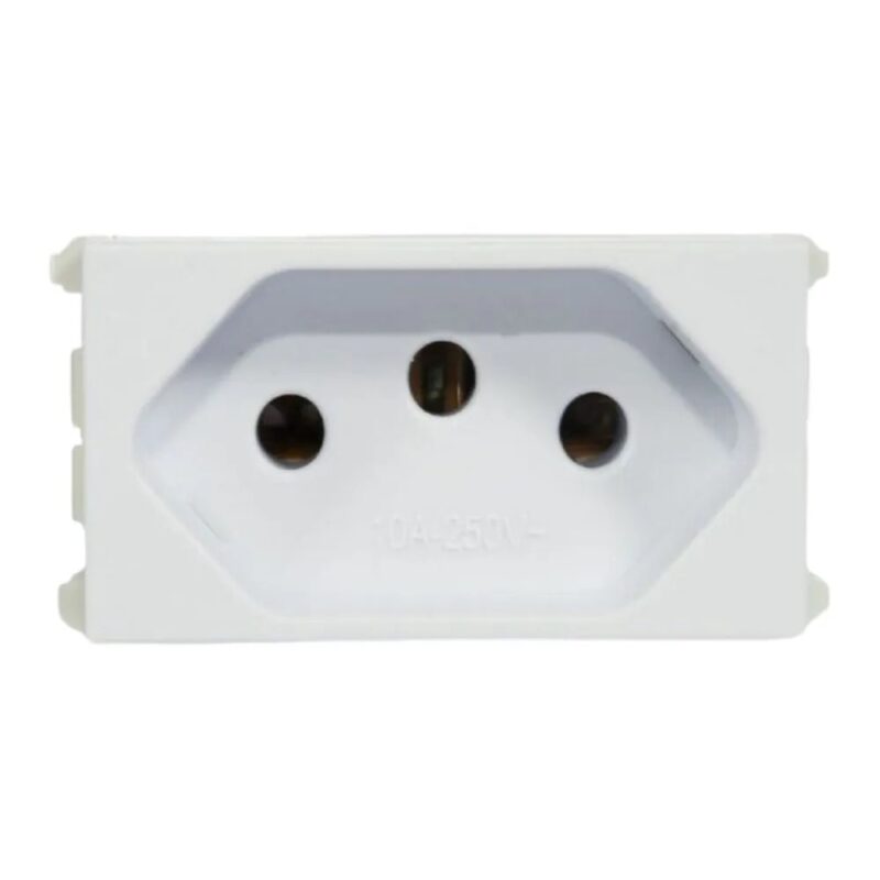 MODULO TOMADA DE ENERGIA 2P+T 10 A/250 VCA REFINATTO BRANCO C/13799419