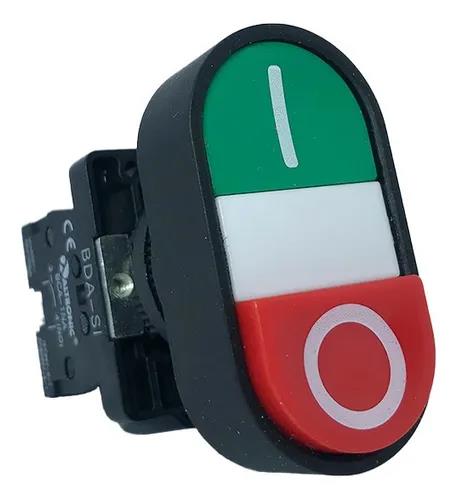 BOTAO DUPLO COM -OVAL-SEM SINALIZ 1NA+1NF VD/VERM