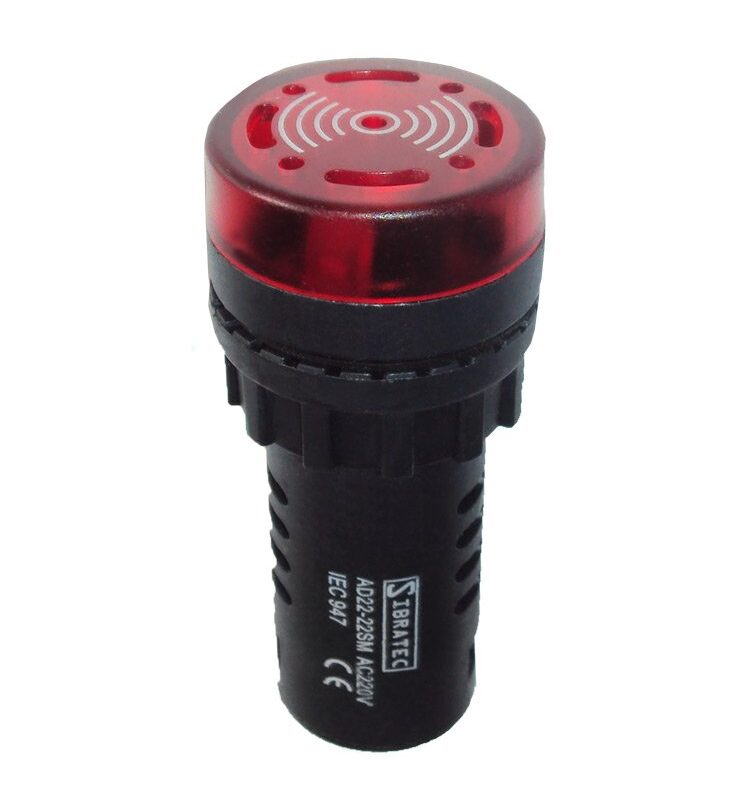 BUZZER 22MM/24V VERMELHO AD22  SIBRATEC