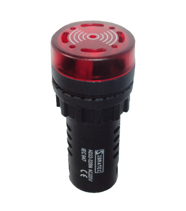 BUZZER 22MM/24V VERMELHO AD22 SIBRATEC