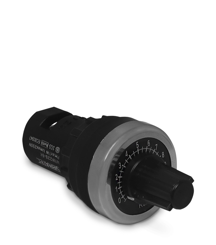 POTENCIOMETRO LINEAR 22MM C/KNOB W1W22SSM-5 TIPO B 5K C/1VOLTA C/014118