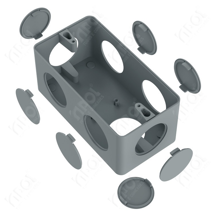CAIXA CONDULETE 5 ENTRADAS CINZA 1/2" - 3/4" INPOL