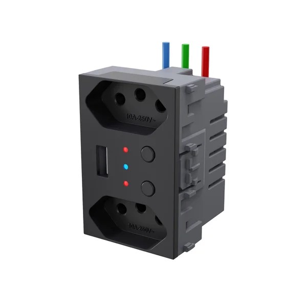 TOMADA DUPLA COM USB WI-FI SMART WEG HOME REFINATTO PRETO C/ 16458639