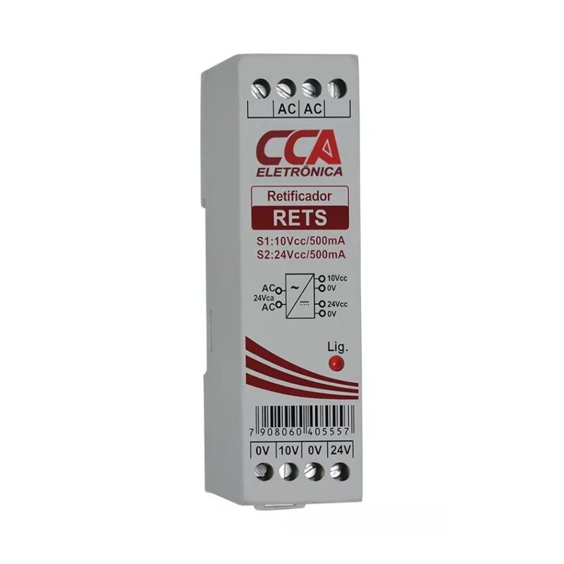 RETIFICADORA ENTR.24VCA E SAIDA 24VCC 500MA E 10VCC 500MA