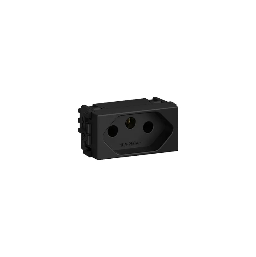 MODULO TOMADA DE ENERGIA 2P+T 10 A/250 VCA REFINATTO PRETO C/13799421