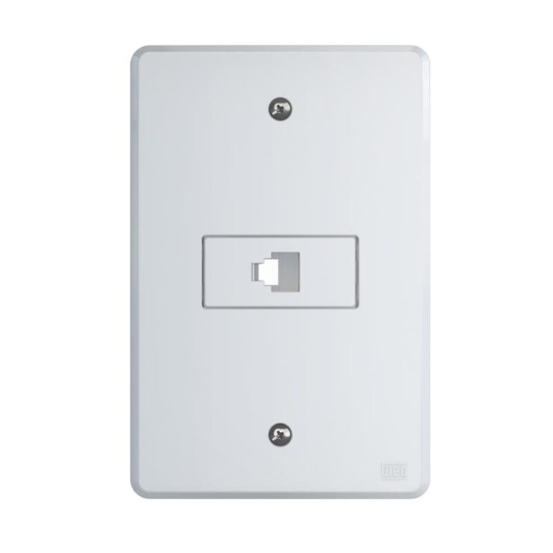 1 TOM. C/ 1 RJ11 2 FIOS  COM PLACA 4X2" EQUILLE BRANCO C/ 14237128