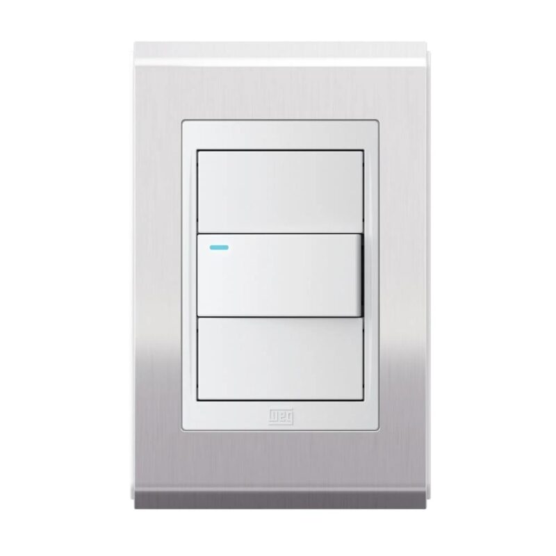 PLACA 4X2" 3 POSICOES REFINATTO CONCEPT BRANCO ACO ESCOVADO C/16197285