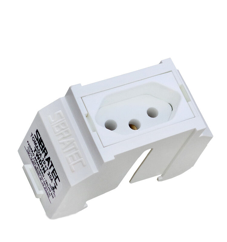 TOMADA PADRAO 2P+T 20A C/CAIXA P/TRILHO SIBRATEC