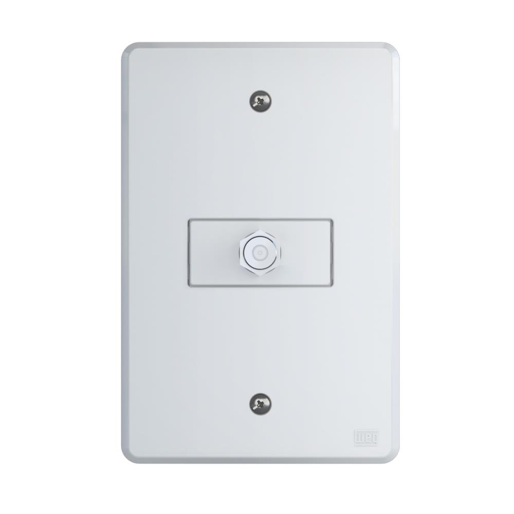 1 TOM. ANTENA TV 75 OHMS C/ PLACA 4X2" EQUILLE BRANCO C/ 14237129