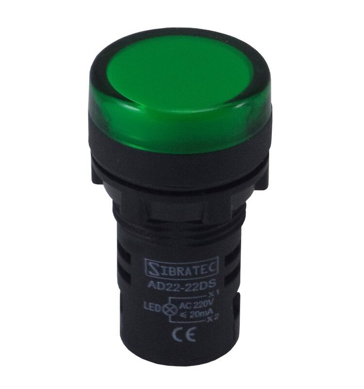 SINAL. LED AD22-22MM 110/220V VERDE- SIBRATEC