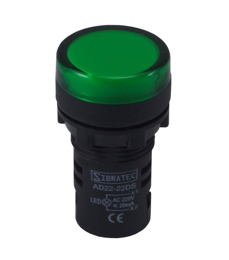SINAL. LED AD22-22MM 110/220V VERDE- SIBRATEC