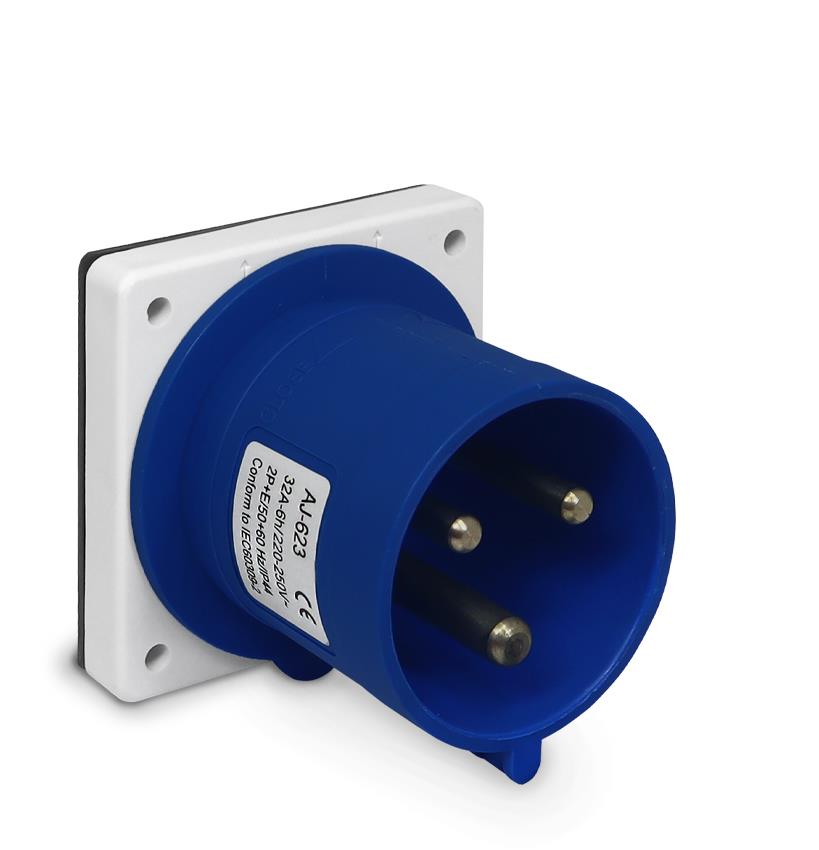 PLUG EMBUTIR 623 2P+T 6H 220VCA/32A AZUL IP44 C/5879