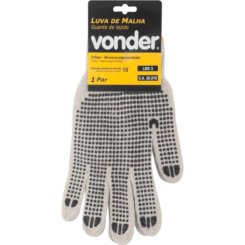 LUVA MALHA 3 FIOS BRANCA PIGMENTADA CART VONDER C/7025000303