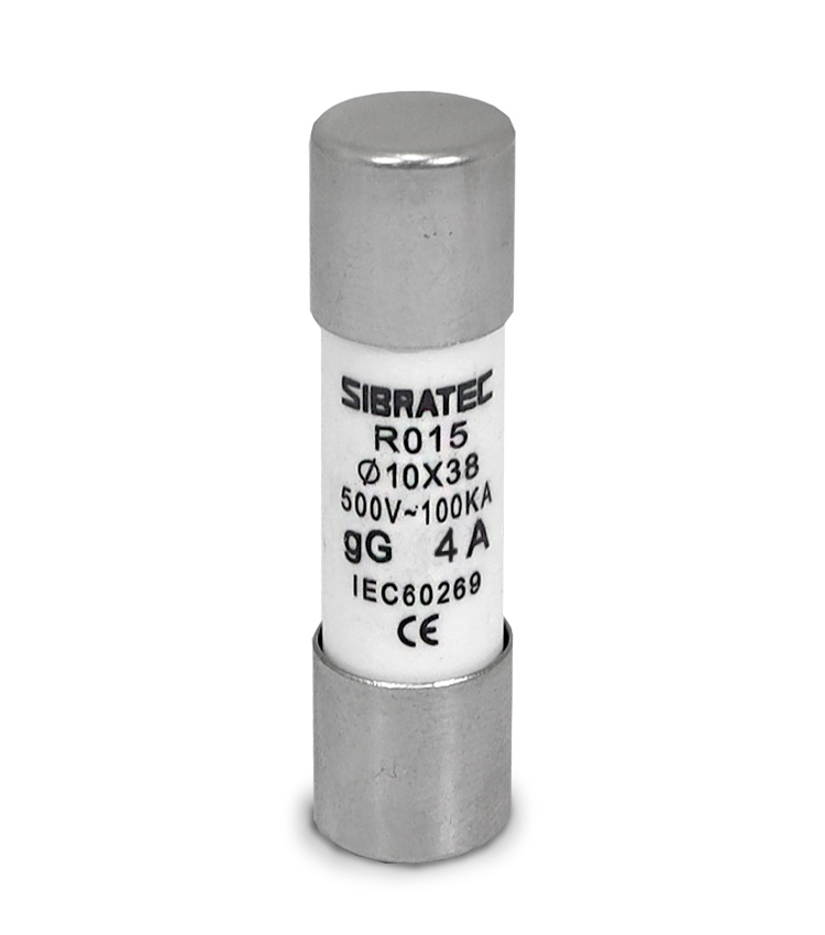 FUSIVEL CARTUCHO RETARDADO GG RO15 DE 4A 10X38 500V 100KA C/013433