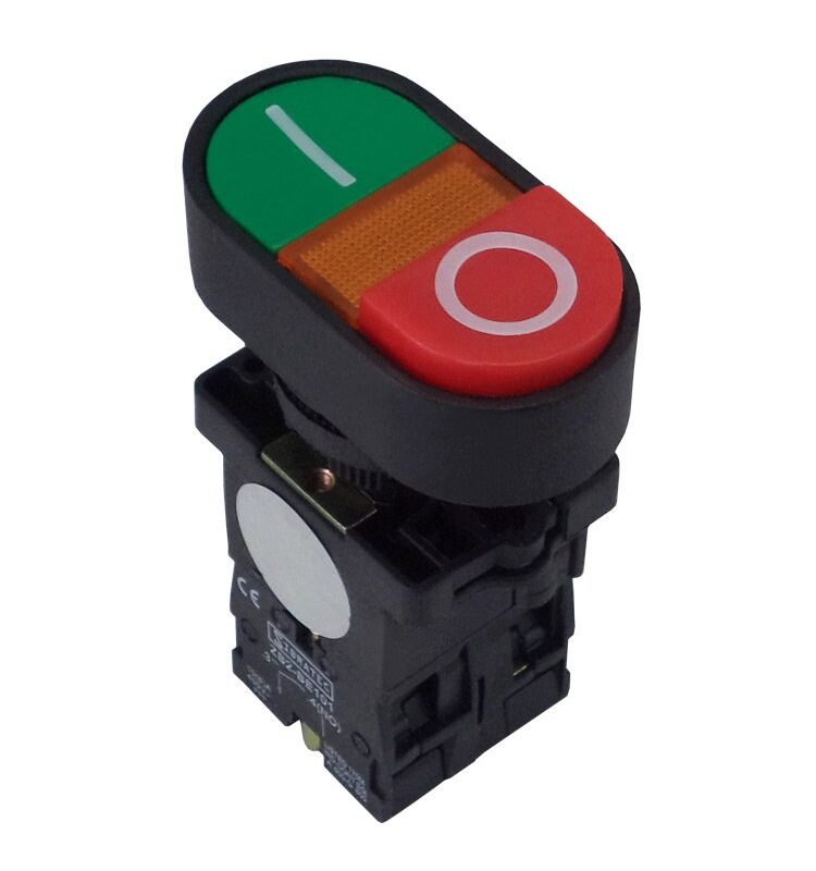 BOTAO DUPLO XB2-EBW8365 -24V ILUMIN. ARREDOND.