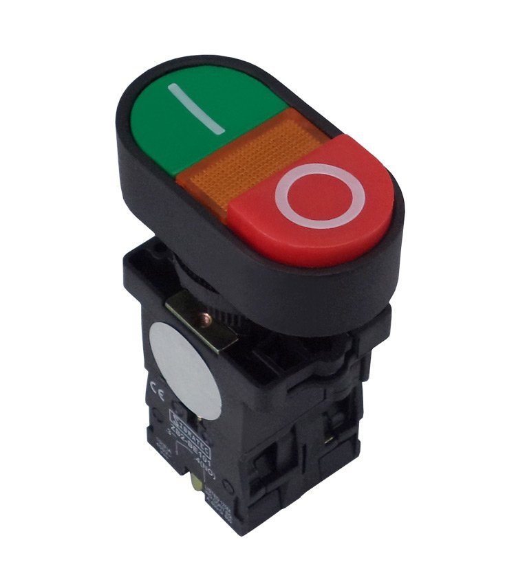 BOTAO DUPLO XB2-EBW8365 -24V ILUMIN. ARREDOND.