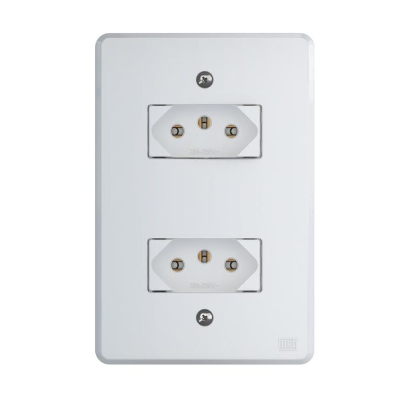 2 TOM. 2P+T 20 A/250 VCA C/ PLACA 4X2" EQUILLE BRANCO C/ 14237024