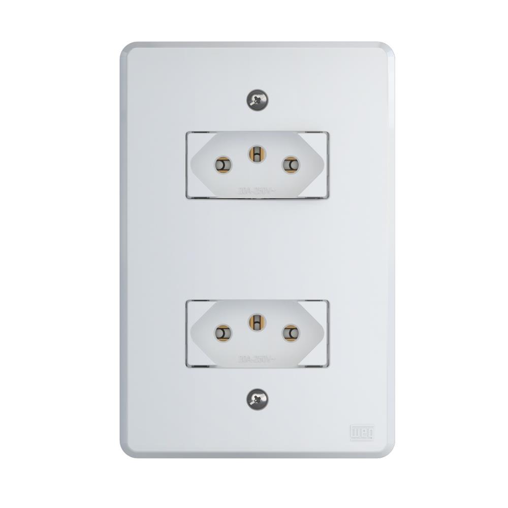 2 TOM. 2P+T 20 A/250 VCA C/ PLACA 4X2" EQUILLE BRANCO C/ 14237024