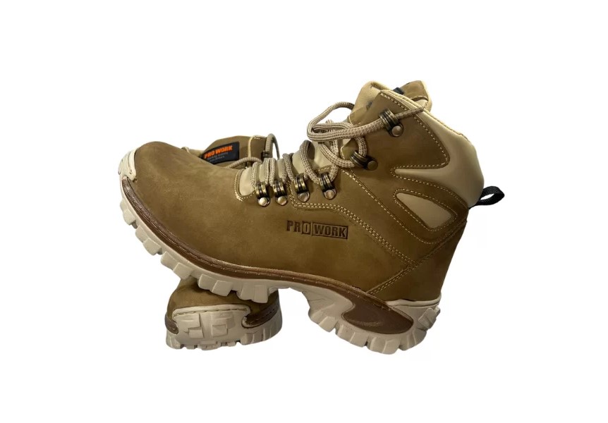 BOTA TATICA COURO QAP 01 PRO WORK BEGE Nº 42