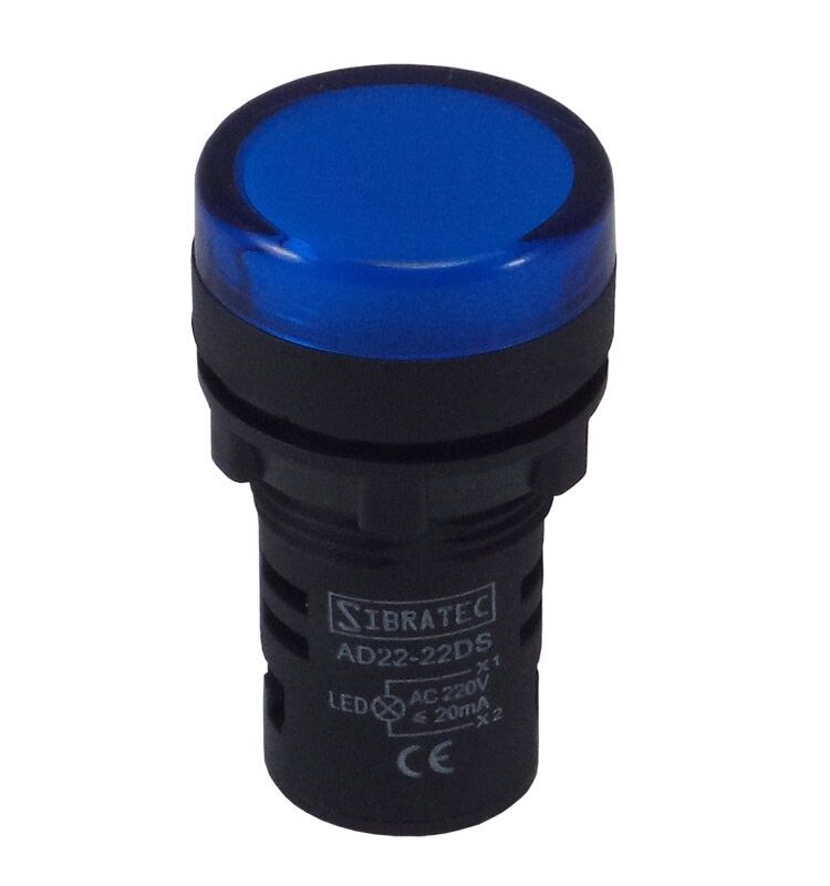 SINAL. LED AD22-22MM 110/220V AZUL SIBRATEC