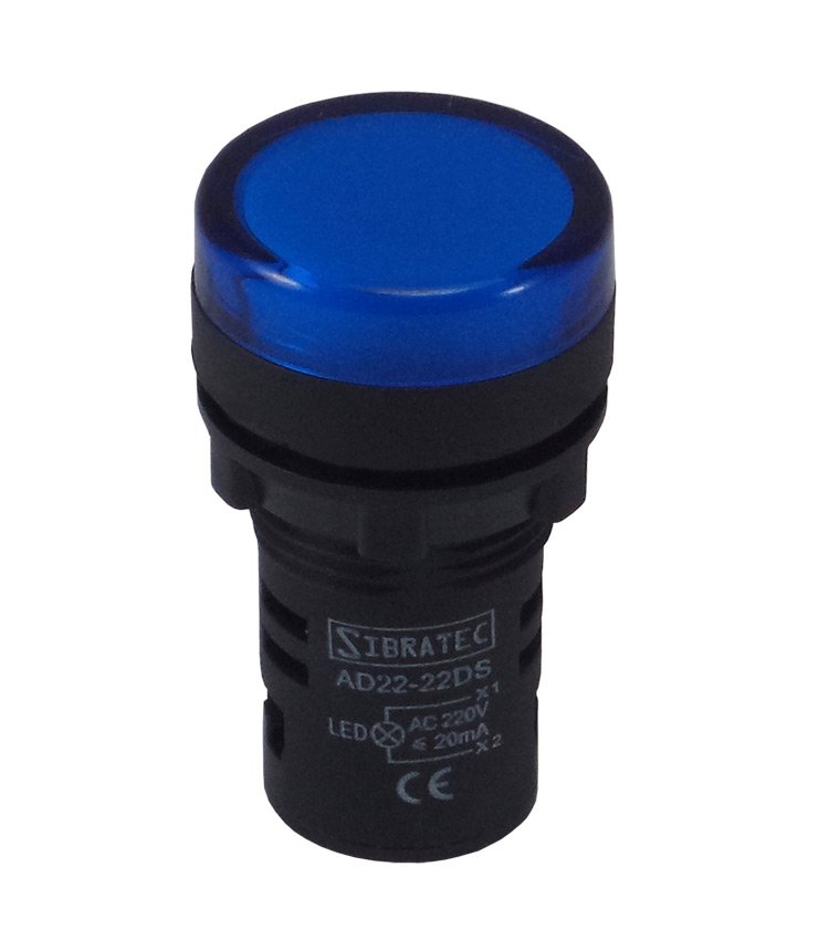 SINAL. LED AD22-22MM 110/220V AZUL SIBRATEC