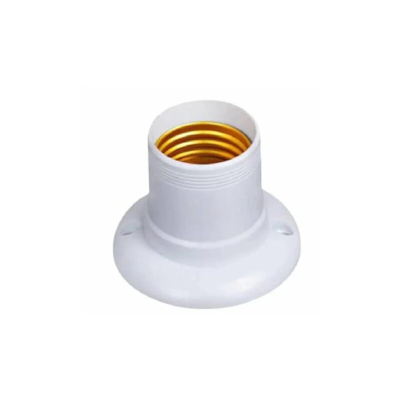 Base Receptáculo Fixo de Teto Termoplástico E27 4A/250V Branco - Rohdina