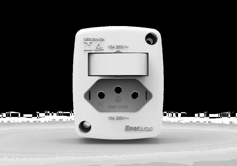 CONJUNTO INTERRUPTOR  TECLA SIMPLES+TOMADA 10A 250V BRANCO MOVEIS C/6209-ESN ENERBRAS