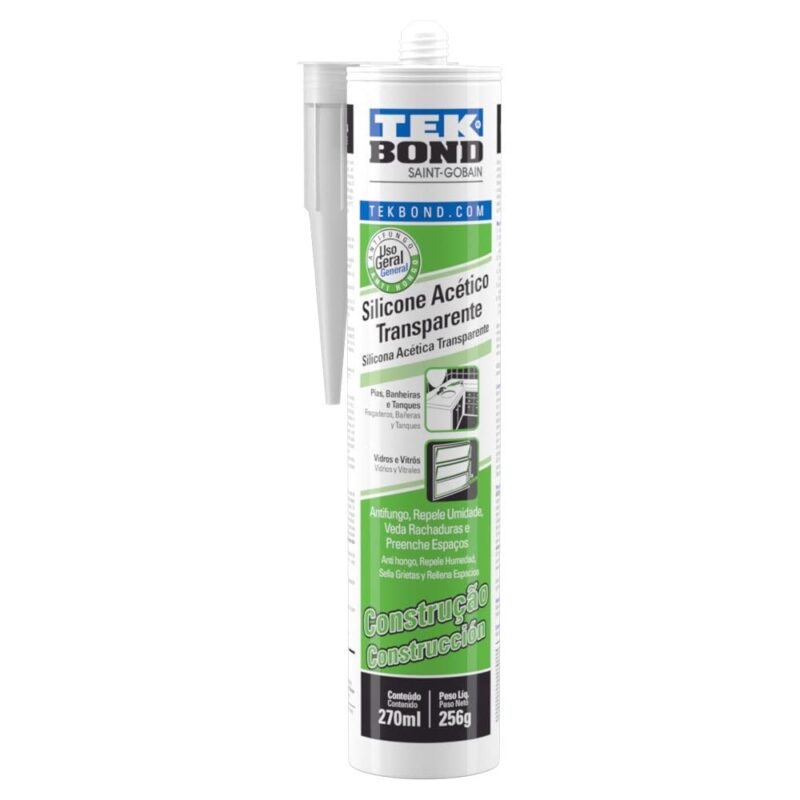 ADESIVO DE SILICONE ACETICO CONSTRUCAO 256G/270ML TRANSPARENTE TEKBOND