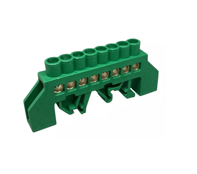 BARRA DE TERRA 16 FUROS 25MM C/BASE REFORCADA VERDE C/7881483