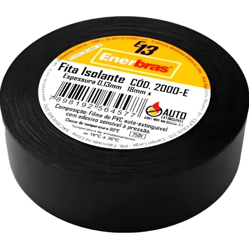 FITA ISOLANTE 18MM X 20M PRETA