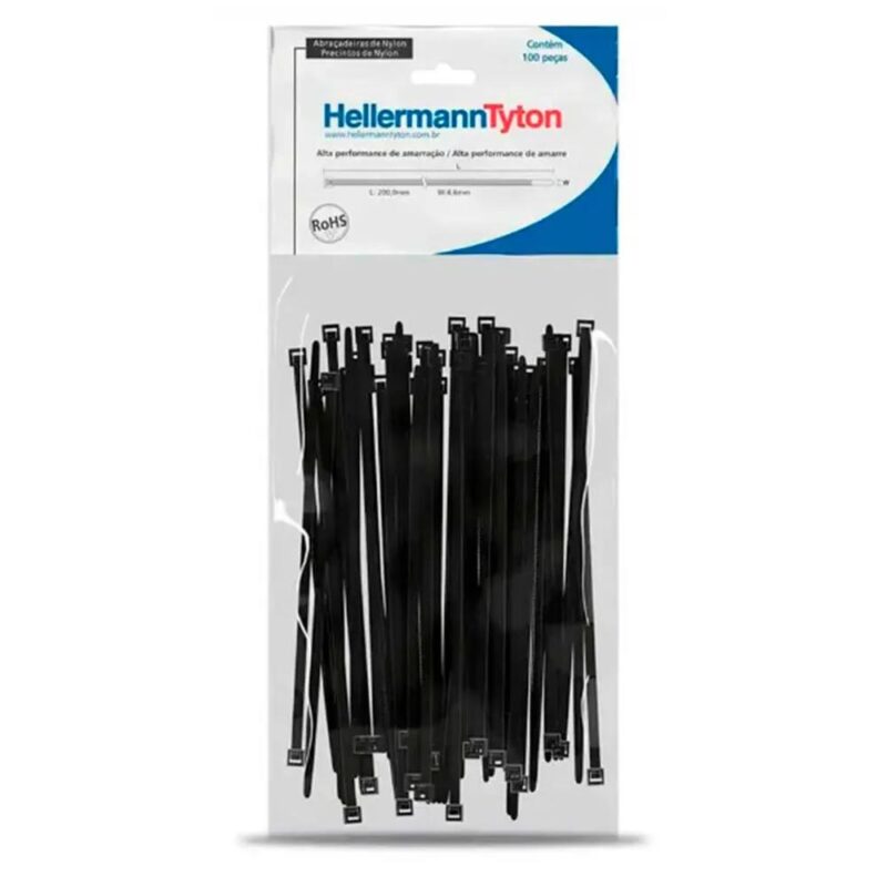 ABRACADEIRA T80I UV PRETA 300MM - PCT C/100 PÇS
