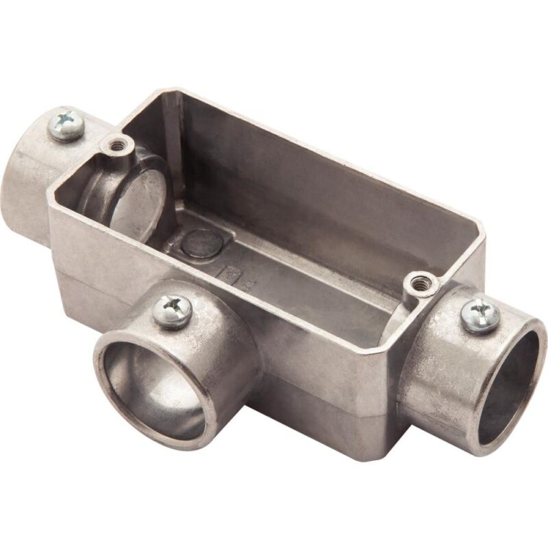 CONDULETE EM ALUMINIO TIPO T DE 3/4" S/ROSCA S/PINTURA C/56106312 TRAMONTINA