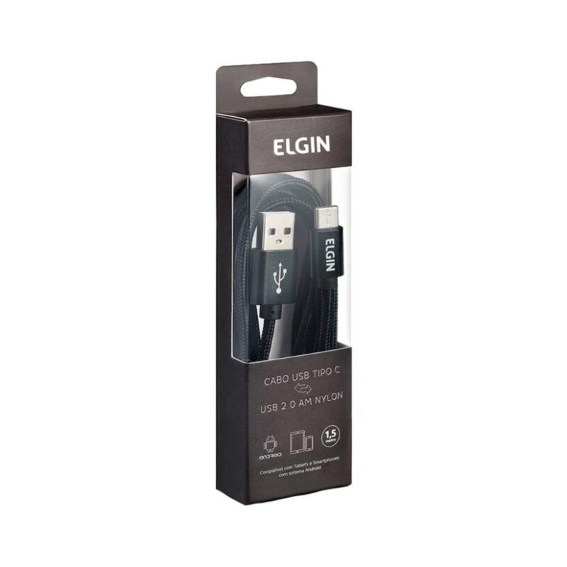 CABO USB 2.0 TIPO C PRETO 1,5METRO C/46RCTCNYPDS