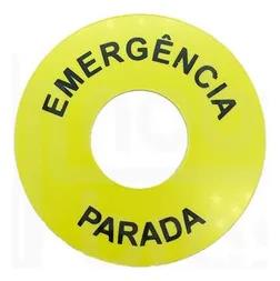 PLACA DE IDENTIFICACAO EMERGENCIA P/BOTAO COGUMELO 22MM TRON